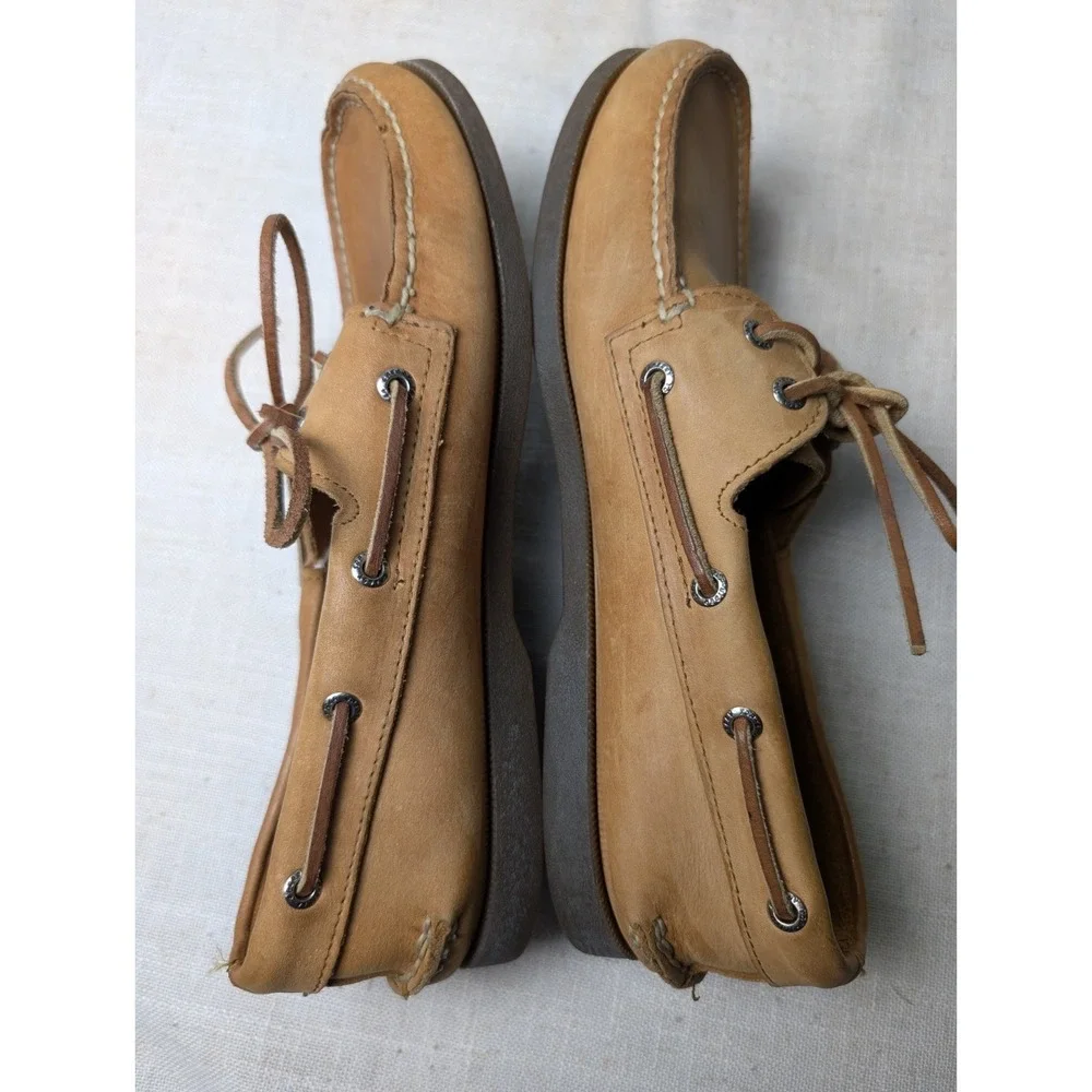 Sperry Top Sider Men's Tan / Brown Leather 2-Eye Boat Deck Casual Shoes Size 11?